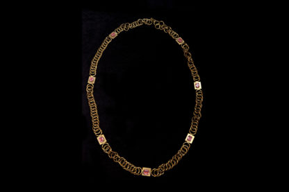 Big Necklace Gold/Amethist And Emerald 2