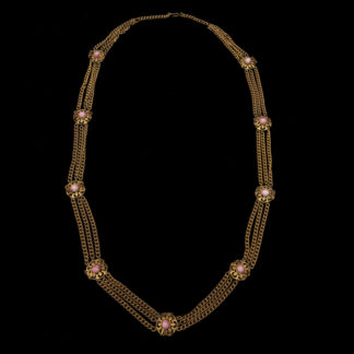 Big Necklace Gold/Amethist And Emerald 4