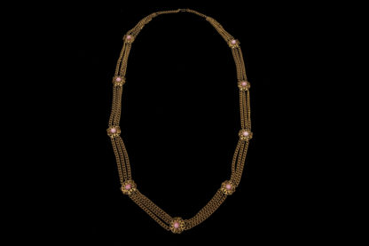Big Necklace Gold/Amethist And Emerald 4