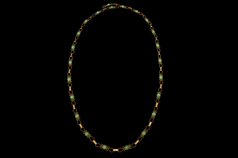 Big Necklace Gold/Amethist And Emerald 6